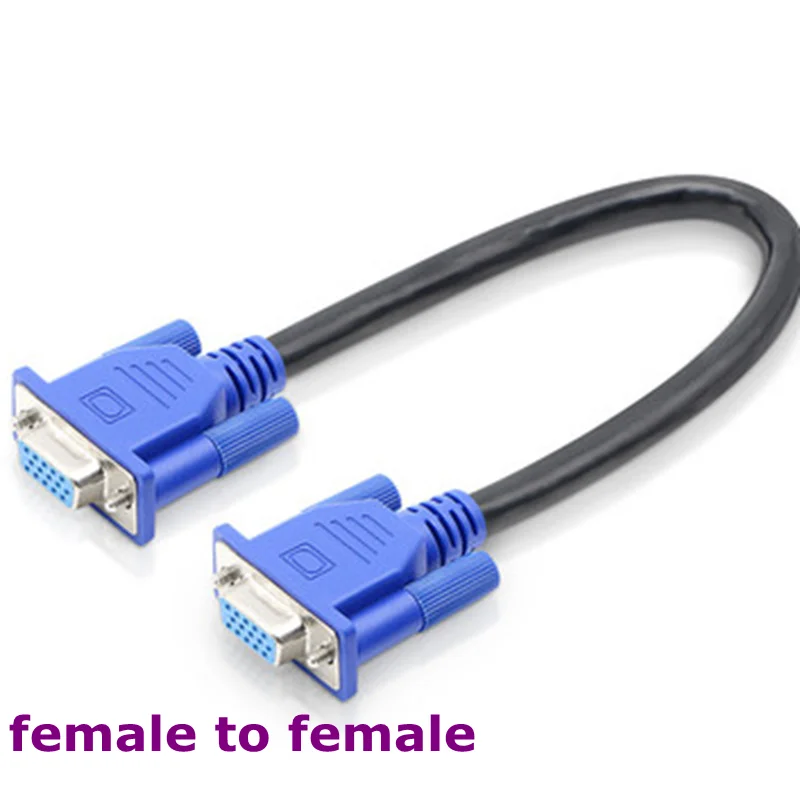 0.25m HD 15Pin VGA D-Sub Short Video Cable Male to Male M/M Male to Female and Female to Female for Computer Monitor TV