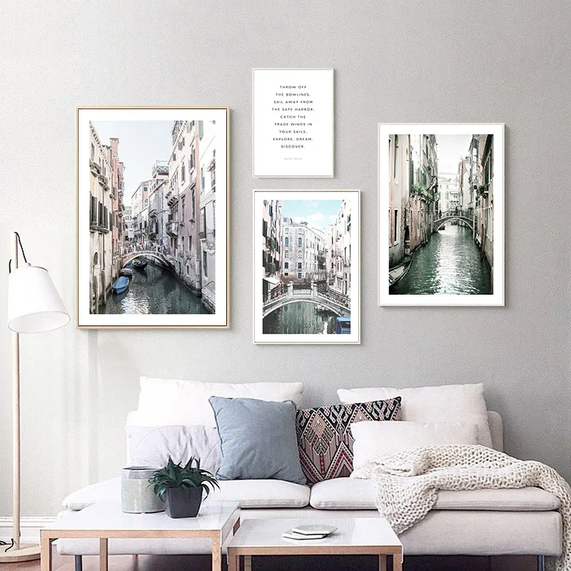 Venedig Italien Stadt Leinwand Poster Architektur Landschaft Druck Wand Kunst Malerei Nordic Dekorative Bild Moderne Dekoration
