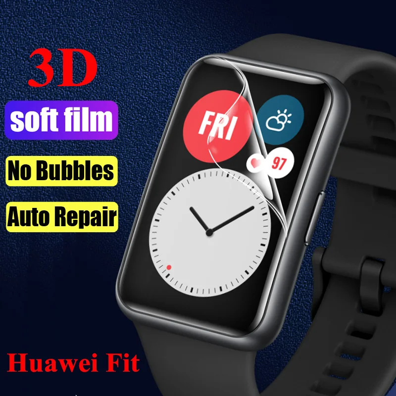 Soft TPU Clear Protective Film For Huawei Watch Fit Screen Protector Smartwatch Hydrogel Protective Film For Huawei Watch FIT