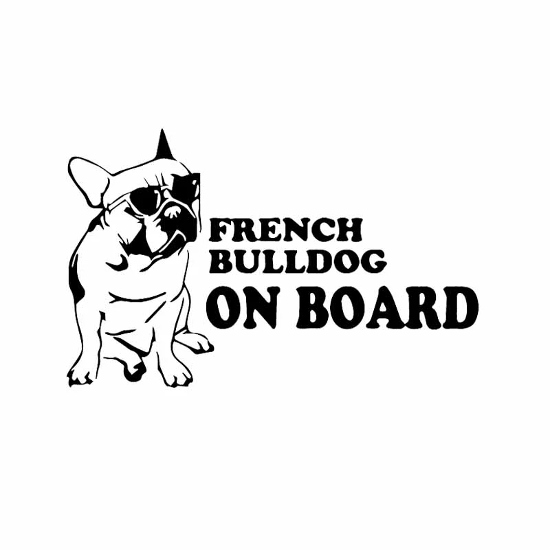 

Dawasaru French Bulldog on Board Funny Car Sticker Sunscreen Decal Laptop Motorcycles Auto Decoration Accessories PVC,16cm*10cm