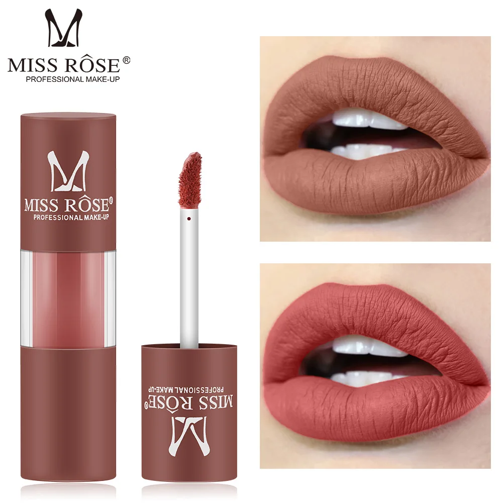 Fog Surface Matte Lipstick Pumpkin Color Brick Lip Glaze Waterproof Long-lasting Lip Gloss Makeup Cosmetic Gift for Women