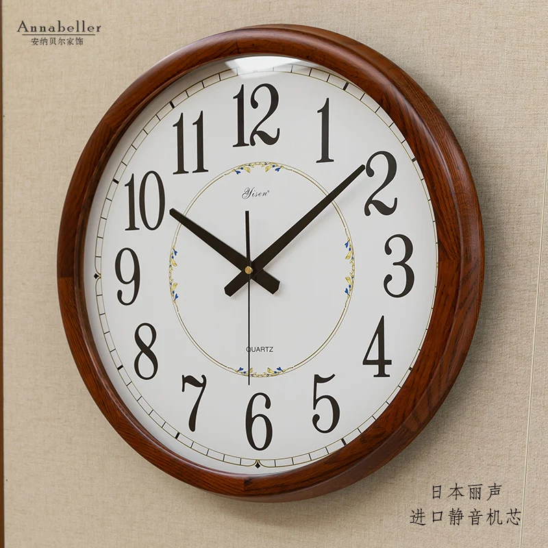 

Large Wall Clock Modern Design Solid Wood Living Room Bedroom Home Decor Quartz Clocks Wall Watch Digital Wall Clocks Brief