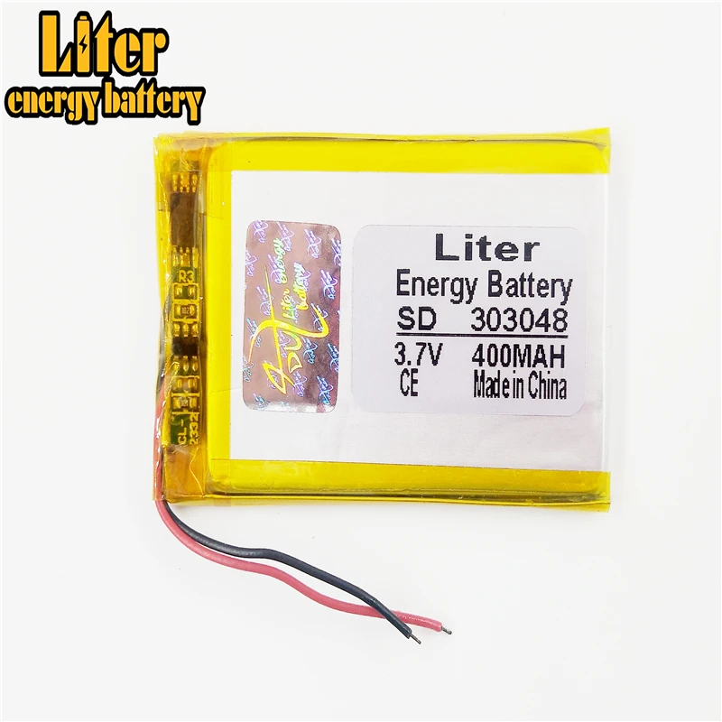 303048 3.7V 400mAH 303050 polymer lithium ion / Li-ion Rechargeable battery for GPS mp3 mp4 mp5 dvd Remote Control E-book