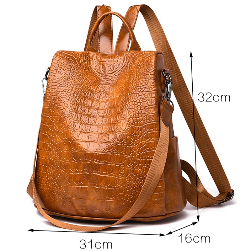 Fashion Alligator plecaki damskie Designer Anti-theft Preppy plecak dla dziewczynek luksusowa marka Casual Daypack tornister dla dziewczynek