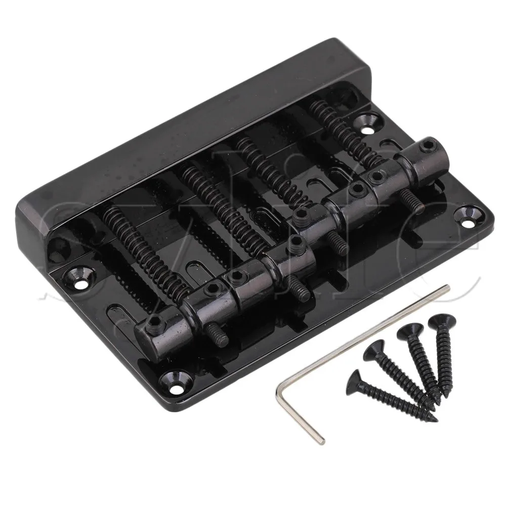 Black Zinc Alloy 4 string Bass Guitar Bridge for Electric Bass