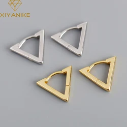 XIYANIKE Silver Color  Triangle Hoop Earrings Women Fashion Retro RomanticTtemperament Light Luxury Jewelry Accessories