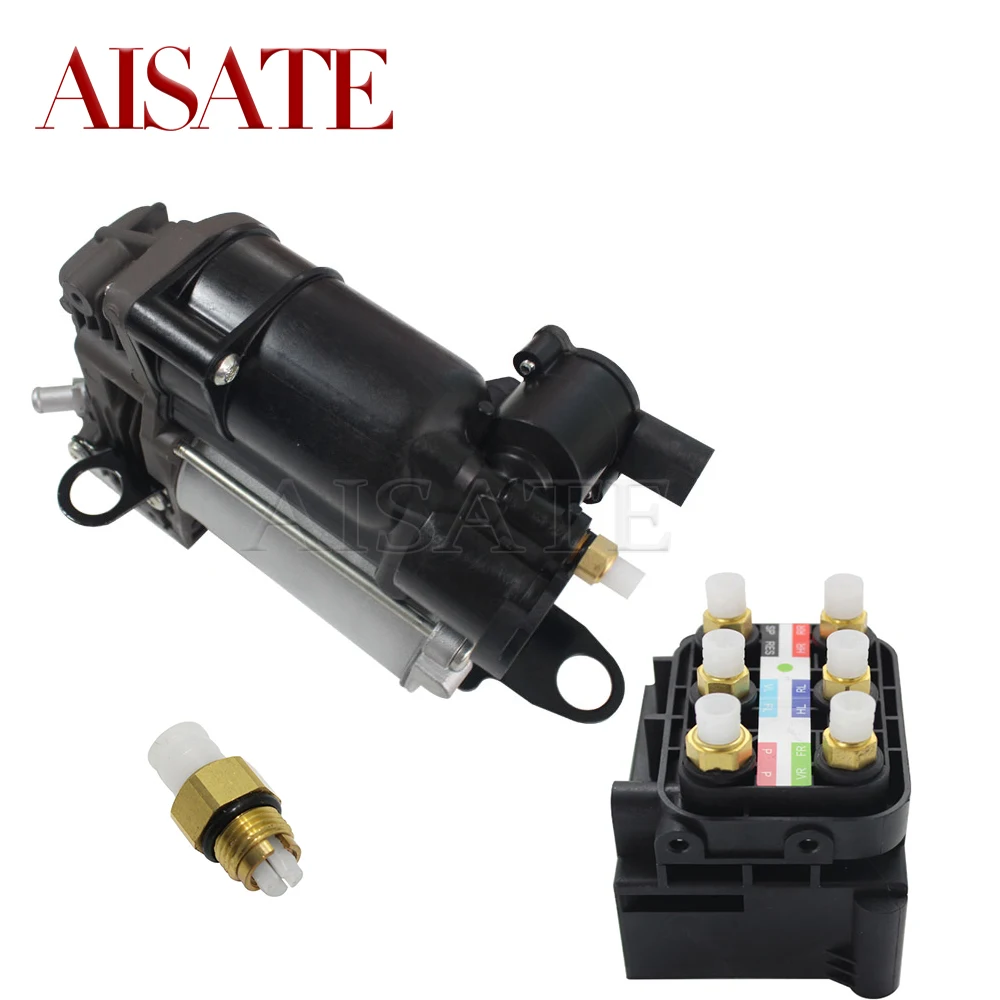 

For Mercedes S-Class W221 2007-2013 1set Air Suspension Compressor Pump with Air Valve + Solenoid Valve Block 2213201704