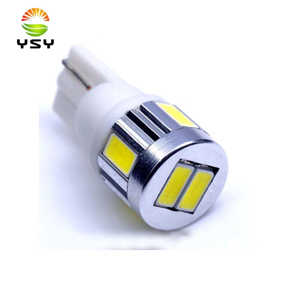 100PCS T10 194 5630 6SMD 5730 LED Lights Bulbs For Vehicle Replacement License Plate Lamp Roof Light Reading Lamp DC12V White