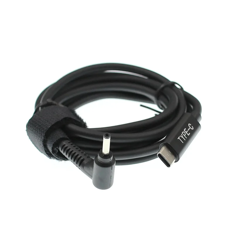 Dc usb tipo c a 5.5x1.7 3.0*1.0mm conversor de plugue macho usb c pd cabo de carregamento para acer aspire 19v adaptador de alimentação do portátil