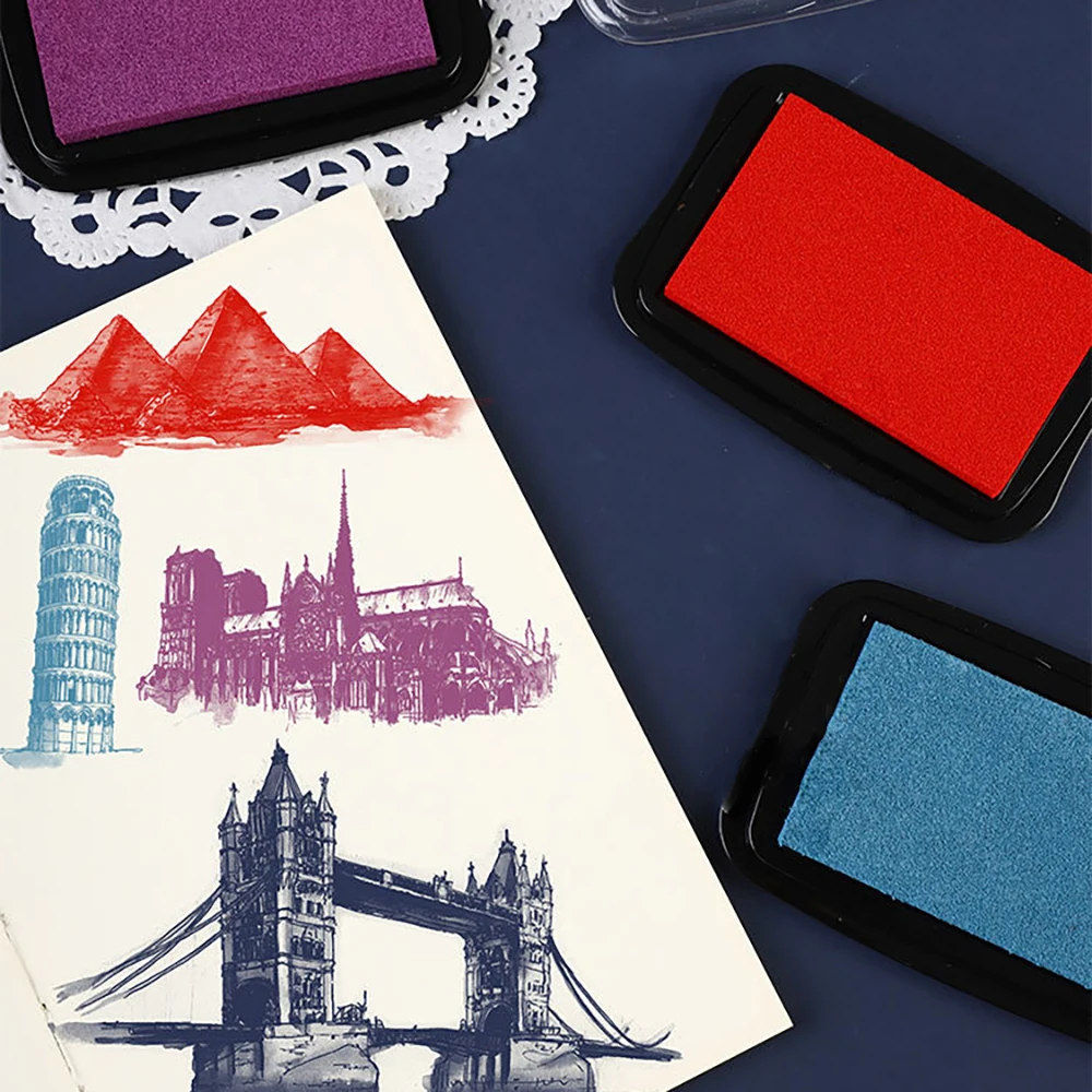 Retro Color Inkpad Finger Painting Scrapbooking DIY Decoration Color Inkpad Rubber Stamp Ink Pad
