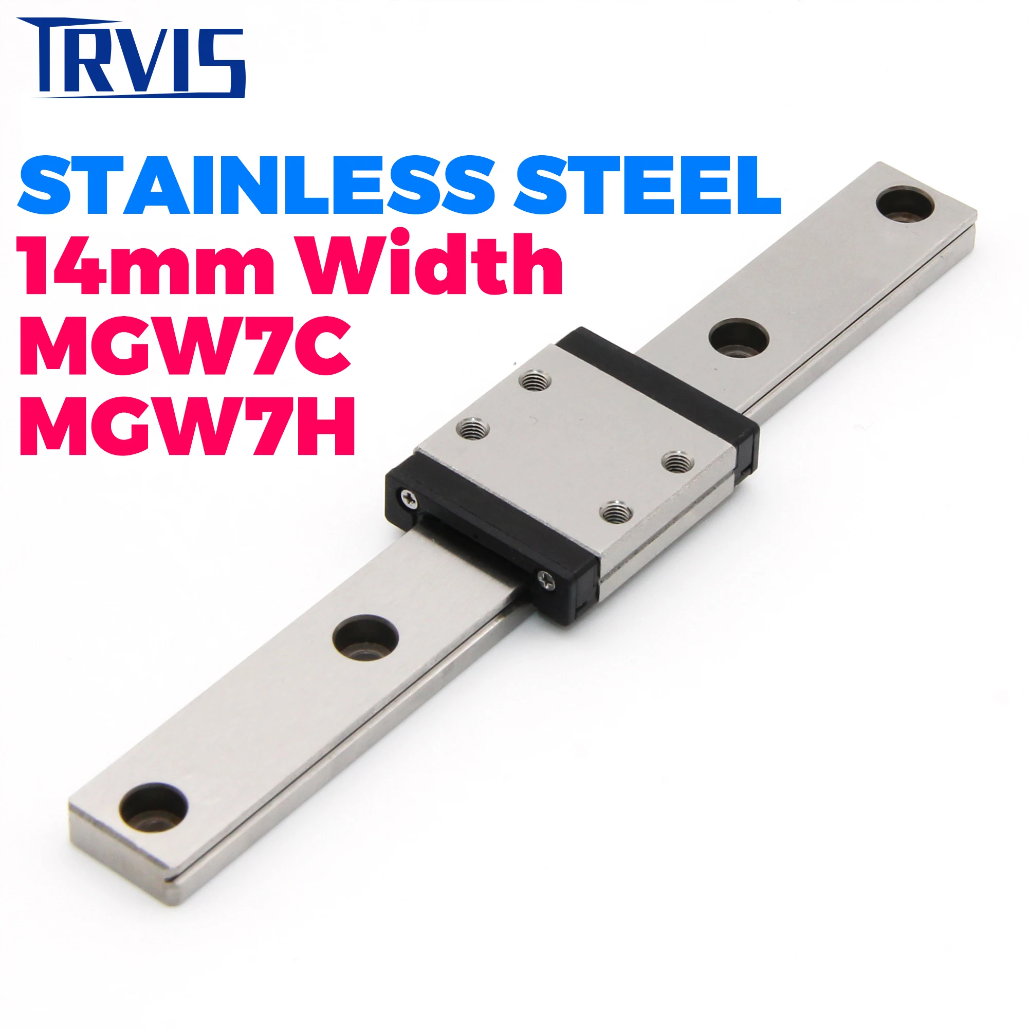 14mm Linear Guide Rail MGW7 MGW7C MGW7H 440C Stainless Steel Slide Guideway 1pc Rail + 1pc Carriage CNC 3D Printer Part