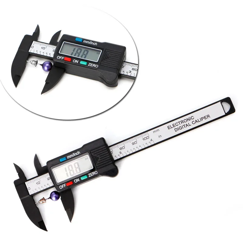 100mm LCD Digital Electronic Carbon Fiber Vernier Caliper Gauge Micrometer Measuring Stone Bead Jewelry Tool