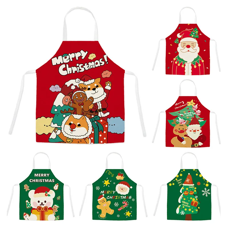 New Christmas Apron Apparel Supplies Parent-child Set Children\'s Clothes Women\'s Pollution-proof and Water-proof Accessories