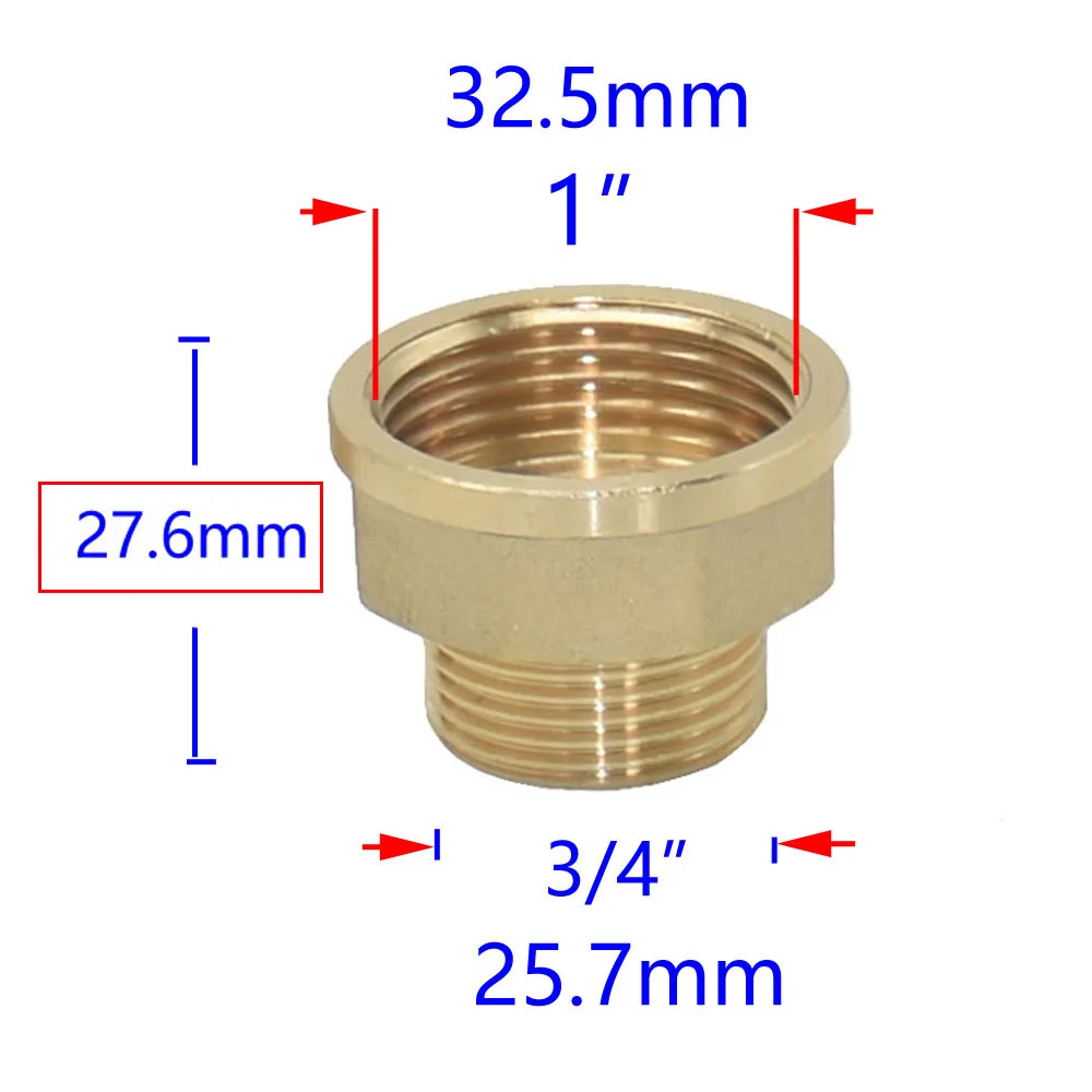 Mosiądz mężczyzna 1/2 3/4 1 Cal kobieta złącze gwintowane rury naprawy przedłużyć Adapter redukcyjny miedzi wspólne dla krany łazienkowe