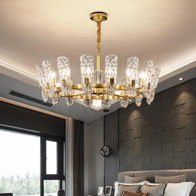 

Modern Luxury Crystal Chandelier Living Room Lamp Restaurant Villa Atmosphere Style Lighting