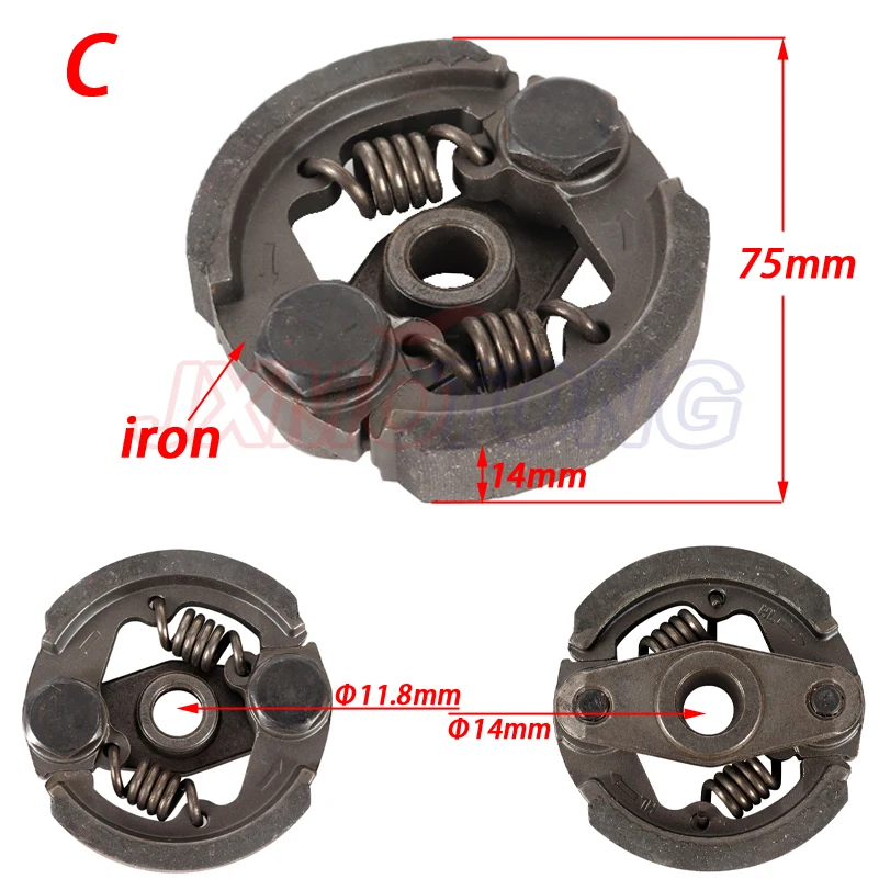 Mini Moto de aleación de embrague centrífugo, 2 tiempos, 47cc, 49cc, aluminio o hierro