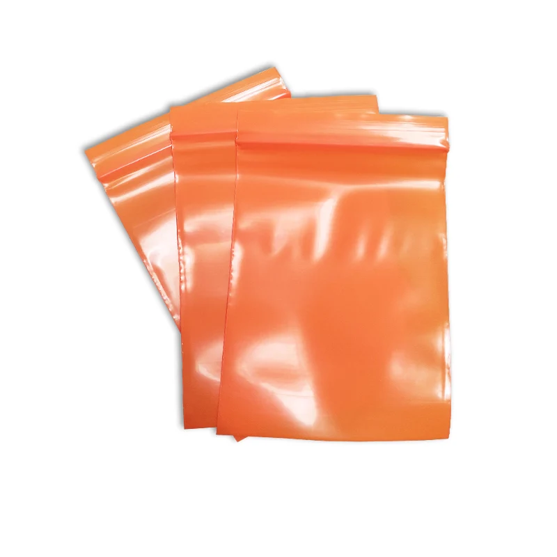 

100pcs Orange Colored Self Seal Zip Lock PE Plastic Packaging Bags Jewelry Seed Trinkets Pearl Storage Ziplock Poly Pouches