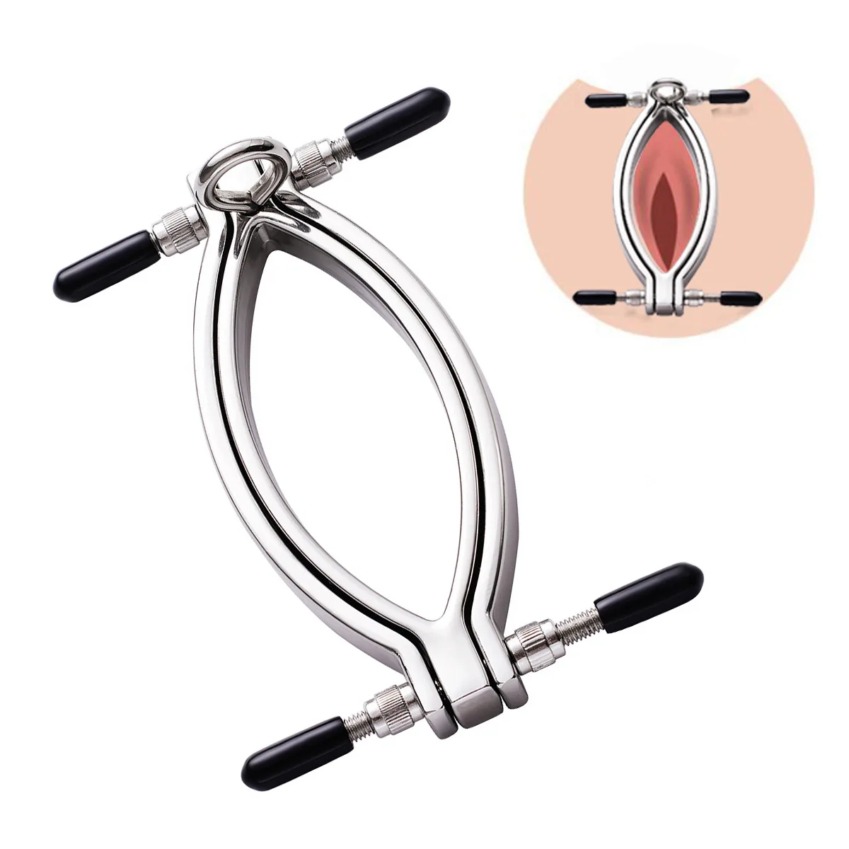 Bdsm Bondage Flirting Sex Toys of Adjustable Stainless Steel Clitoris Labia Clamp for Adults Games to Vagina Opener Stimulator