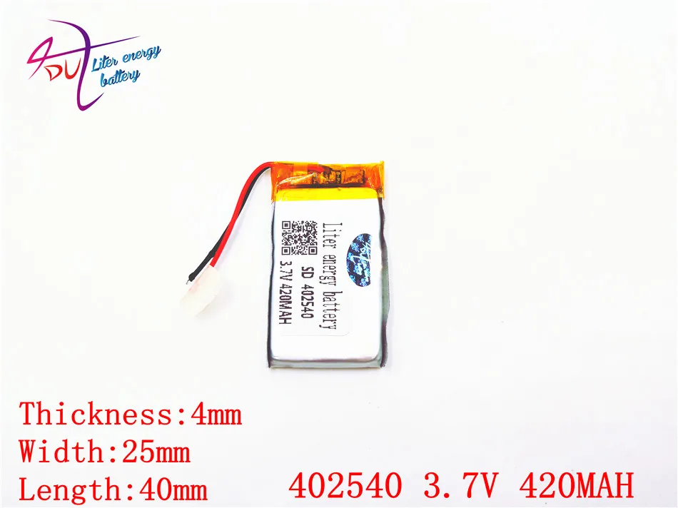 3.7V 420mAh 402540 382540 リチウムポリマーリポリチウムイオン充電式バッテリー Mp3 MP4 MP5 GPS 携帯 bluetooth