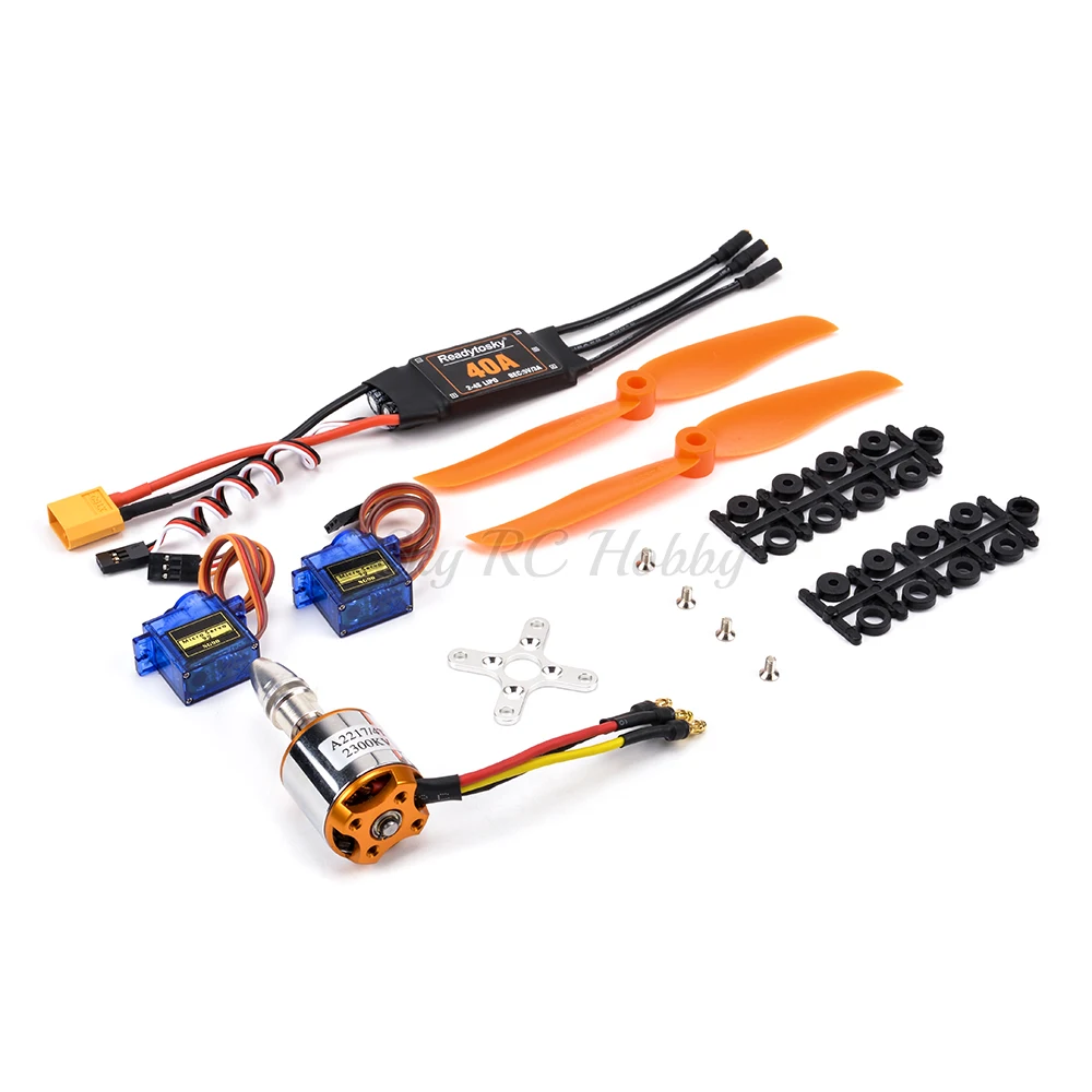 NEW A2217 2217 1100KV 1250KV 2300KV Brushless Motor 40A ESC SG90 Servo 6035 8060 1060 Prop for RC High Speed Fixed Wing Aircraft