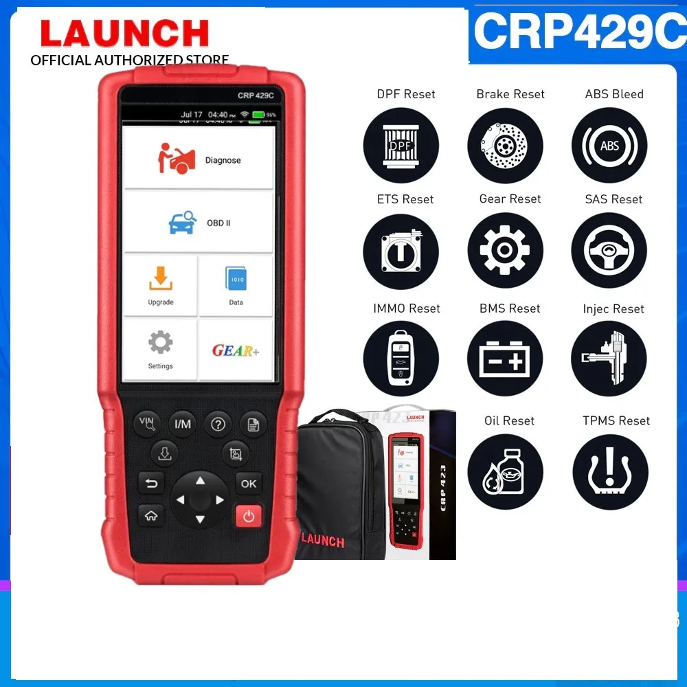 LAUNCH X431 CRP429C OBDII Auto Diagnostic tool for Engine/ABS/SRS/AT + 11reset functions OBD2 code reader PK CRP129E scanner