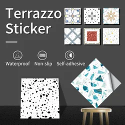 European Style Self-adhesive Terrazzo Floor Sticker Kitchen Bathroom Waterproof Non-slip Vinyl Flooring Decoration Tile Decals