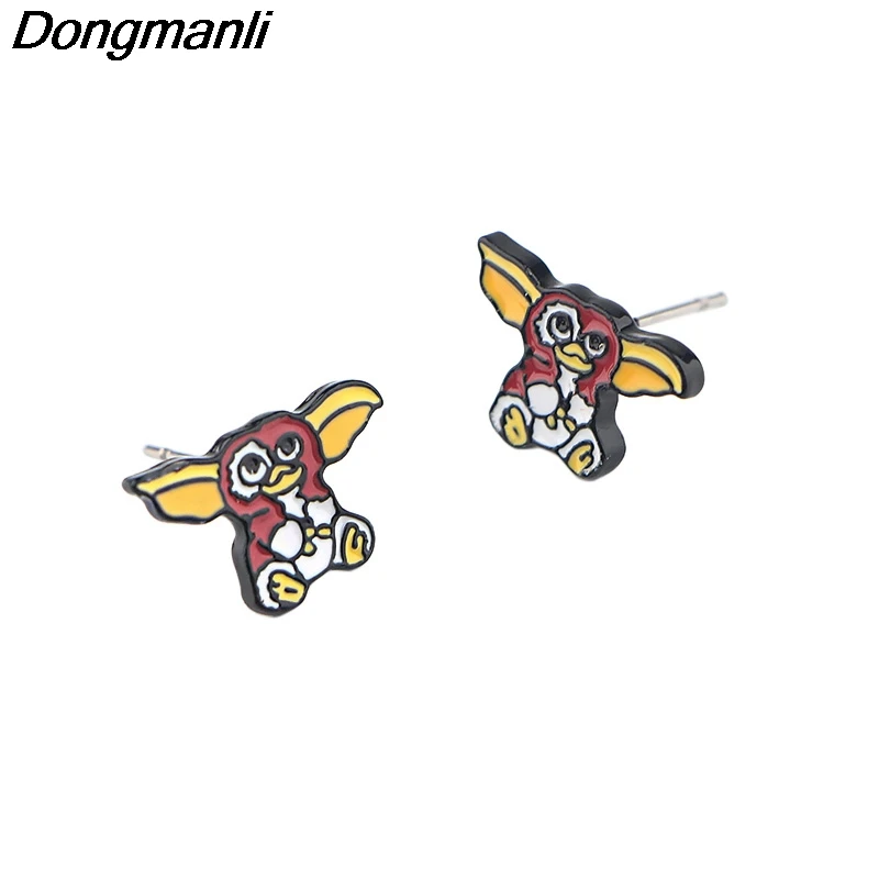 DZ1139 Monster Stainless steel Earrings Cartoon Anime Animal Stud Earrings for Women Girls Kids Fashion Jewelry Gift Wholesale