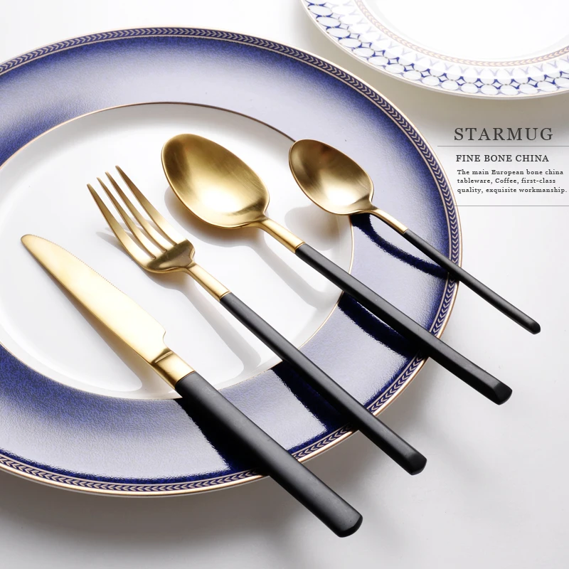 

Tableware Gold Cutlery Set Dinnerware Set Gold Stainless Steel Cutlery Set Spoon Fork Knife Spoon Dropshipping