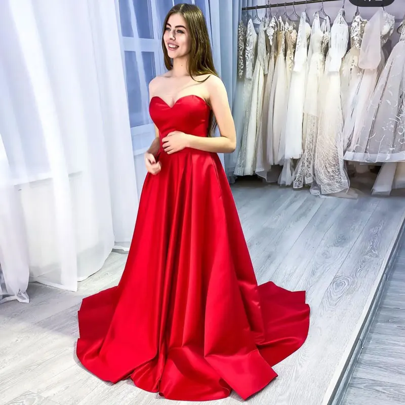 فساتين السهرة Nieuwe Stijl Sexy Strapless Avondjurk Prom Party Dress Robe De Soiree Suknie Wieczorowe Eenvoudige Robe De Soiree