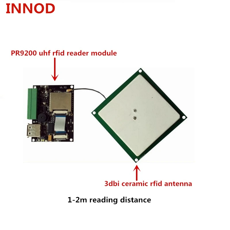 Uhf Epc Rfid Board Module Usb Ttl Rs232 Passieve Gen2 Long Range Usb Rfid Uhf Reader Writer Module + Mini antenne Keramiek En Tag