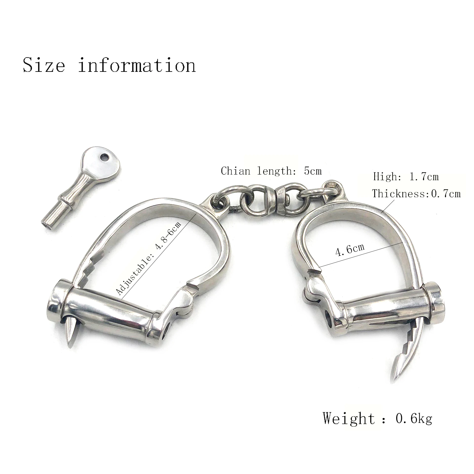 Pure Stainless Steel Hand cuffs, BDSM Bondage Lockable Handcuffs Steel Erotic Adult Games Sex Toys For Couples Handboeien.