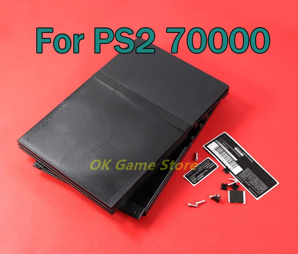 

6Sets Black Full Housing Shell Case for PS2 Slim 7W 70000 7000X 9W 90000 9000X Console Cover with sticker labels Repair Parts