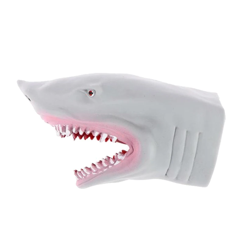 1 Pc Shark Hand Puppet TPR Gray Shark Hand Puppet Glove Telling Story Doll Props Kids Toy Model Gifts