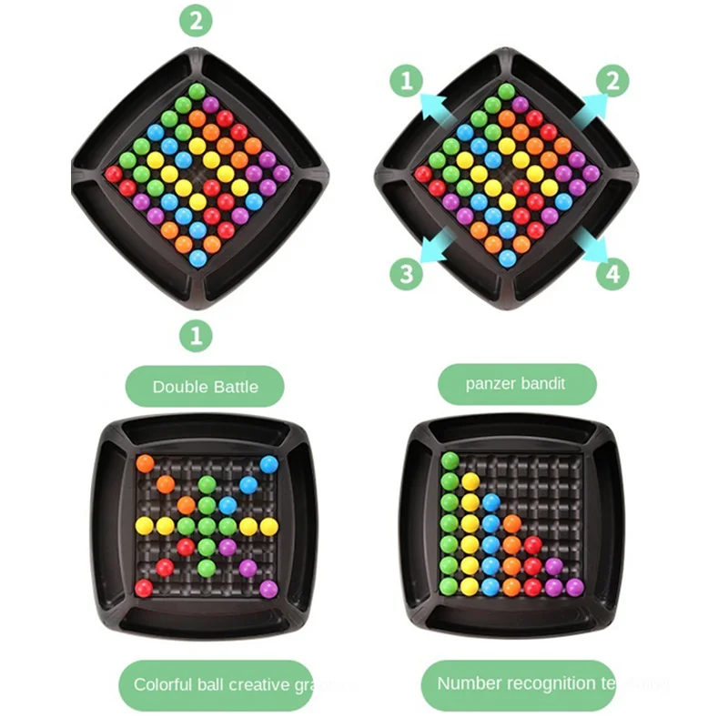 2-4 Players Magic Chess Rainbow Ball Board Games Elimination Training Colorful Interactive Montessori Educational Toys For Kid