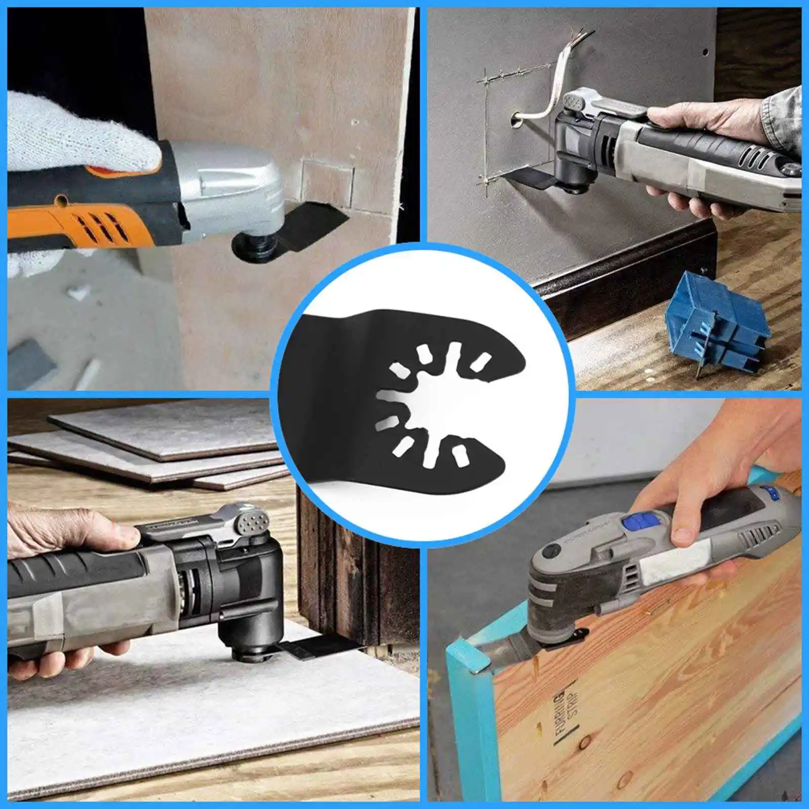 Areyourshop Oscillating Multi Tool MultiFunction Bi-Metal Precision Saw Blades Wood Cut Kit MultiTool For Renovator Home