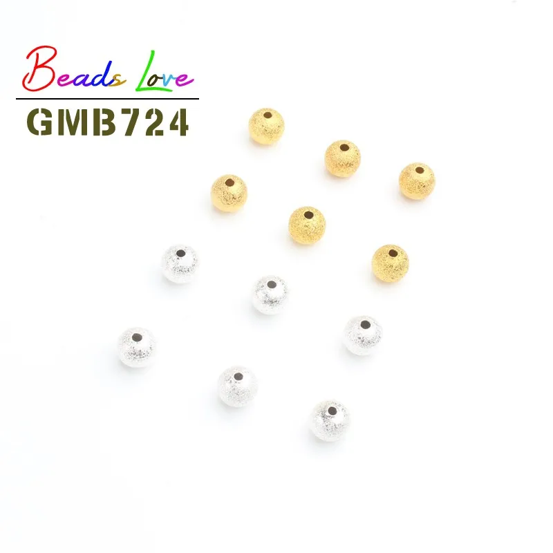 3mm-10mm Gold Color Matte Metal Beads Round Stardust Spacer Beads for Jewelry Making Handmade Diy Bracelet Necklace Wholesale