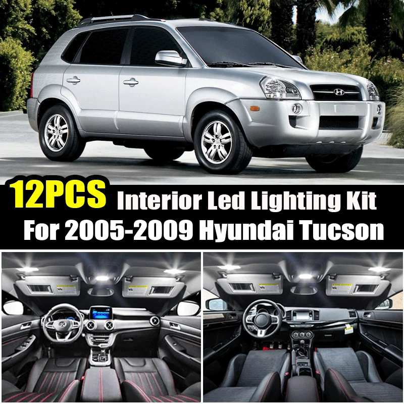 For Hyundai Tucson 2005 2006 2007 2008 2009 Car LED Interior Light Canbus Reading Dome Map Door Trunk Lights Kit Fit