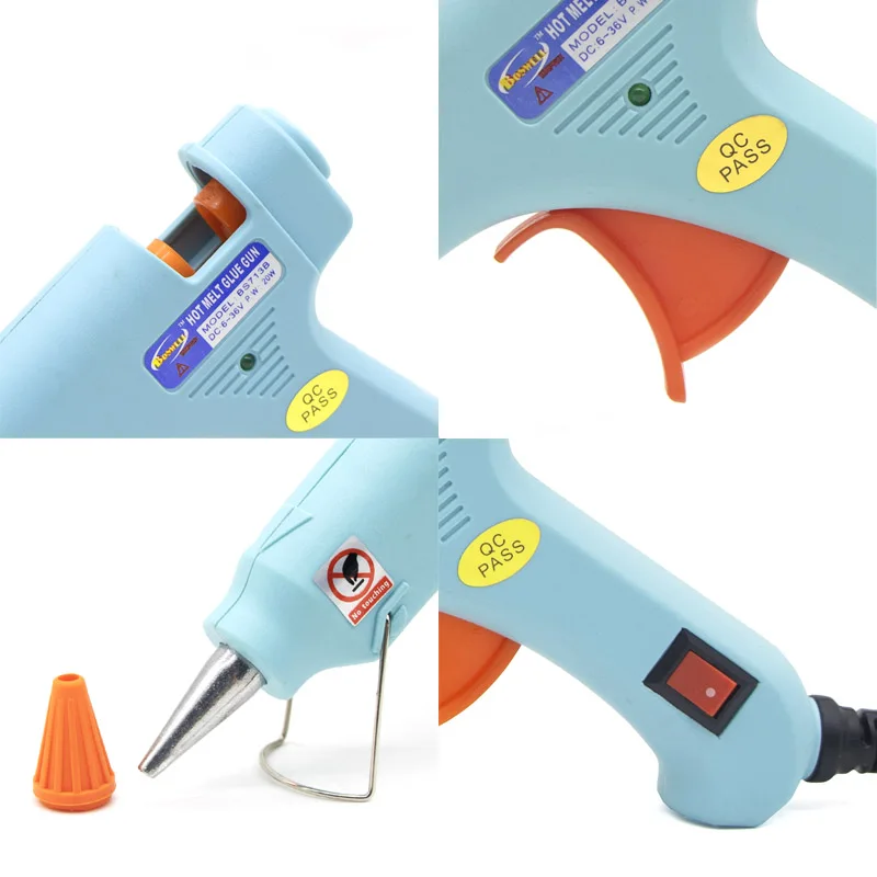 12V 24V 20W Hot Melt Glue Gun Car Cigarette Lighter Battery Clip Automotive Sheet Metal Dent Repair Tool with 10pcs Glue Stick