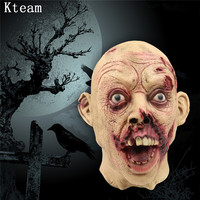 New Halloween Horror Mask Zombie Masks Party Cosplay Bloody Disgusting Face Scary Masque Masquerade Mascara Terror Mask with hat