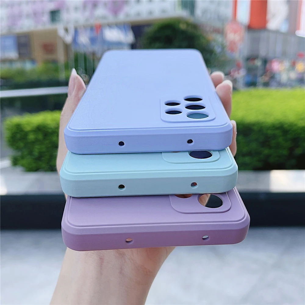 Soft Silicone Cases on For Samsung Galaxy A51 A71 A52 A72 A32 A12 A50 A70 A10 A20 A30 A21S A10S A20S Original Square Phone Cover