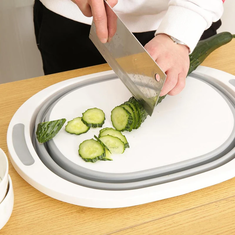 

Multifunctional Collapsible Cutting Board Drain Basket Vegetable Basin Portable Tub Washing / Folding Vegetable Basket for Home