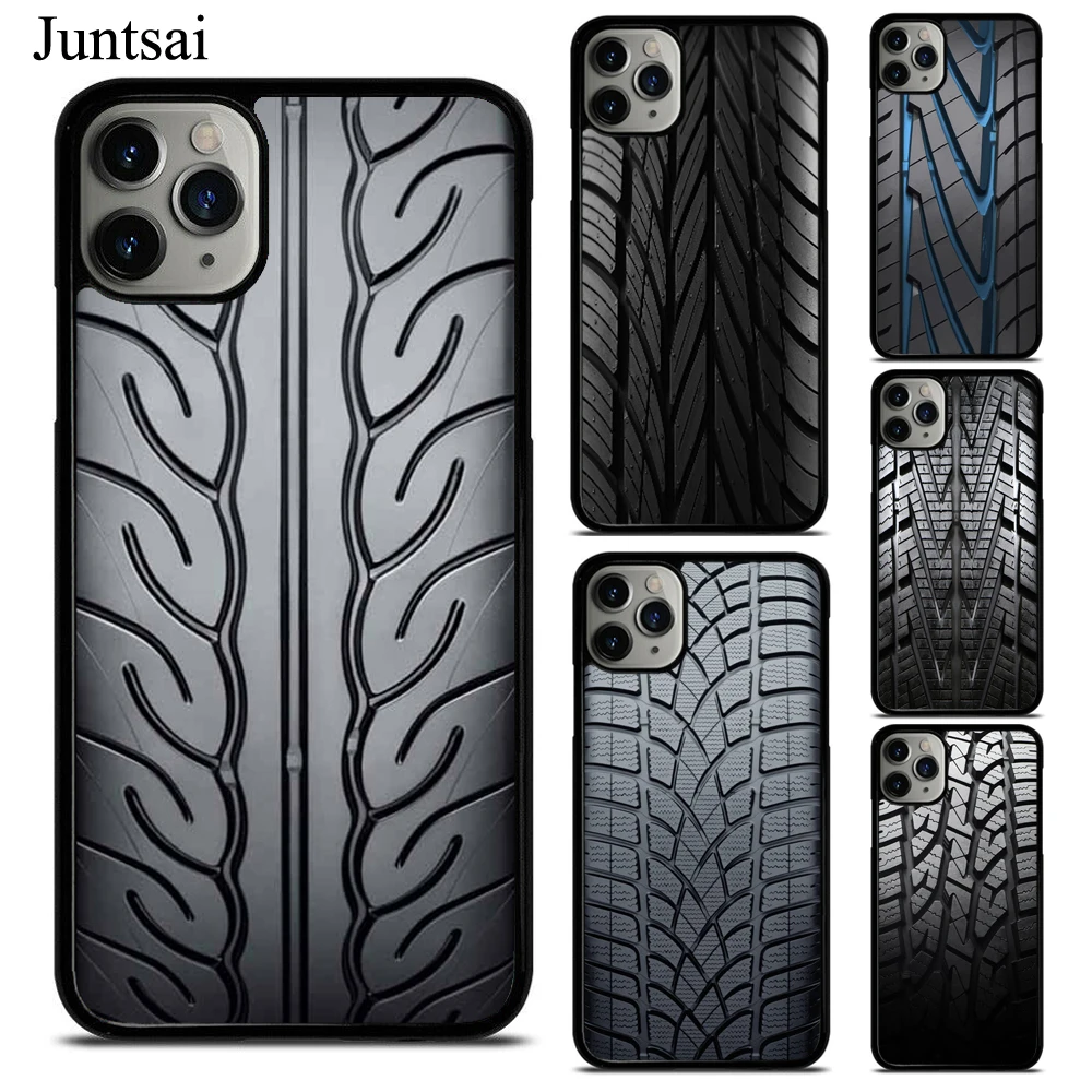 Black Tire Tyre Tread Texture Case For iPhone 13 Pro Max 12 Mini 11 Pro Max X XR XS Max SE 2020 6S 7 8 Plus Cover