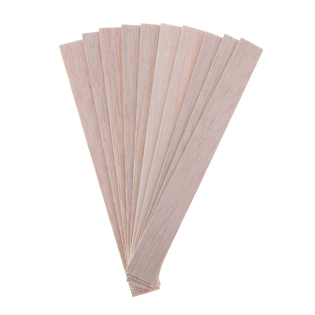 Rectangular Natural Round Balsa Wood Stick Woodcraft Flat Dowel for Kid Model Making DIY Craft Home Wedding Party Decoration