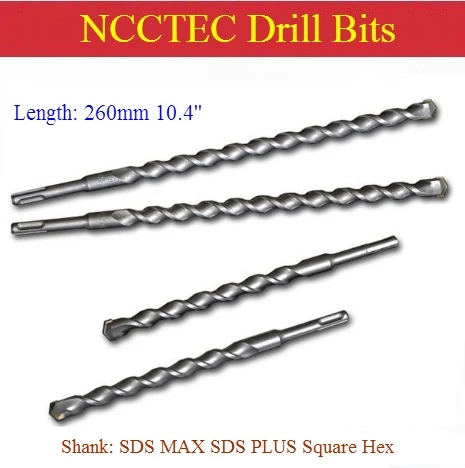 [Length 260mm 10.4'' ] Diameter 3-50mm 0.12''-2'' carbide core drill bits | Hammer hole saw SDS MAX SDS PLUS Square Hex Shank