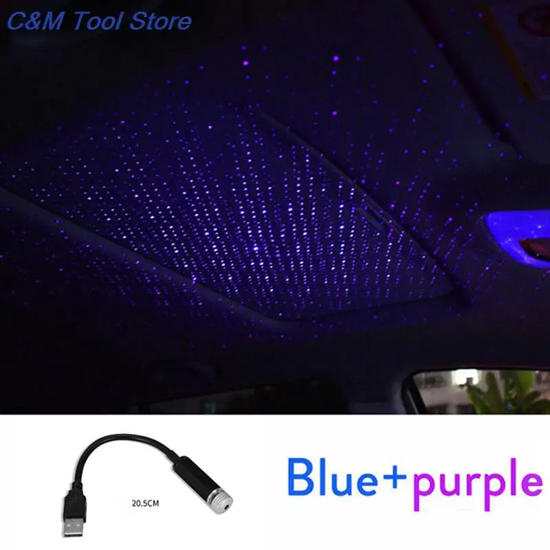 USB Powered Galaxy Star Projector Lamp Romantic LED Starry Sky Night Light for Car Roof Home Room Ceiling Decor Plug and Play