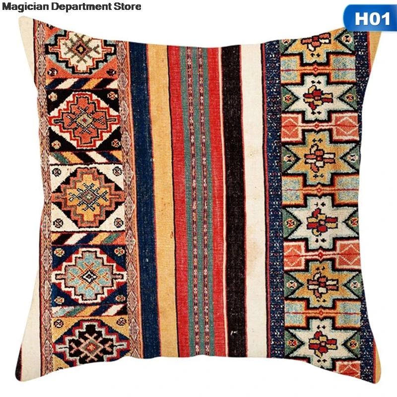 Exotic Boho Style 45x45cm Pillowcase Persian Turkish Carpet Pattern Sofa Car Creative Cafe Decoration Persian Cushion Case 2021