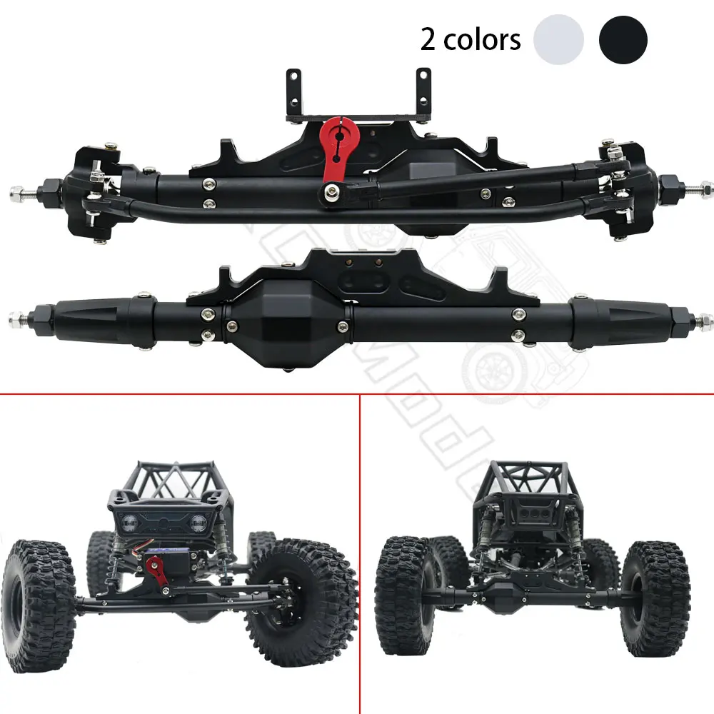 CNC Diamond-Shaped Aluminum Complete Front & Rear Axle for 1/10 RC Crawler Rock Racer Axial Wraith 90018 RR10  Capra 1.9 UTB