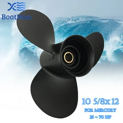 BoatManÂŪ 10 5/8x12 Propeller for Mercury Outboard Motor 40HP 55HP 60HP 70HP 75HP 48-73134A45 13 SplineS Aluminum Boat Parts
