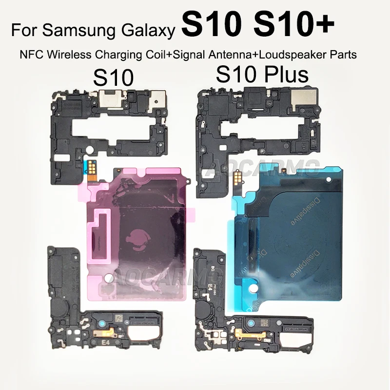 For Samsung Galaxy S10 Plus S10+ S10E Wireless Charging Coil NFC Loudspeaker Signal Antenna Cover Replacement