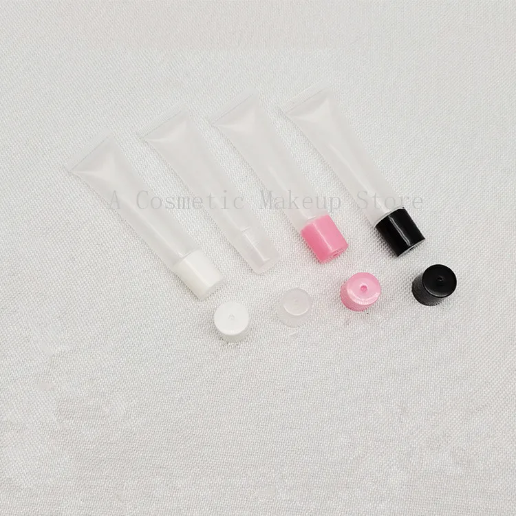 

50pcs 10/15/20ml Lip Gloss Tubes Lip Balm Soft Hose Makeup Squeeze Sub-bottling Clear Lip Gloss Tube Container